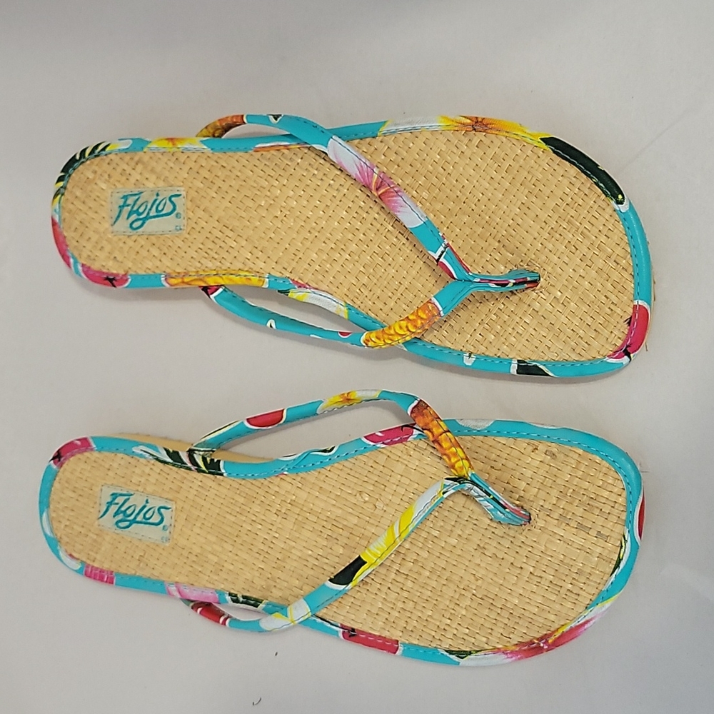 Flojos Hawaiian Print Thong Sandals